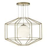 Izmir Hexagonal Old Gold Frame with Opal Glass